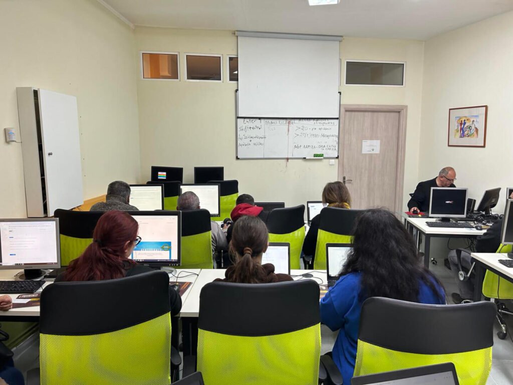 Photo from one of our centers classrooms, with students attending a lesson